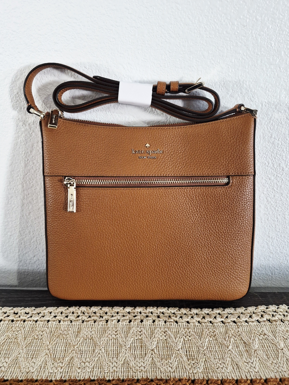 Kate Spade Leila Pebbled Leather Swingpack Crossbody Bag - Warm Gingerbread